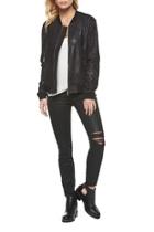  Pleather Bomber Jacket