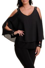  Pearl Detail Sheer Batwing Top W Cami