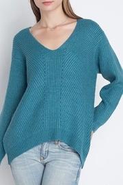  Solid V-neck Sweater