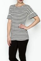  Stripe Ruffle Tee