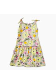  Printed Tie Shoulder Dress