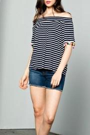  Striped Pompom Top