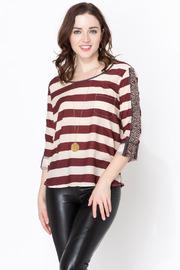  Embroidered Sleeve Top