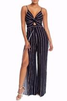  Fall-stripe Twist Jumpsuit