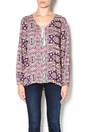  Printed Peasant Blouse