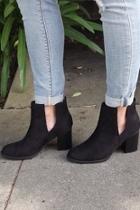  Black Cut-out Booties