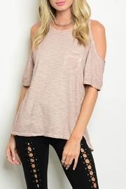  Blush Cold Shoulder Top