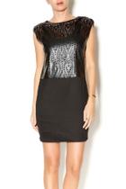  Faux Leather Perforated Dress