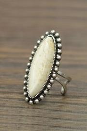  Natural White-turquoise Adjustable-ring