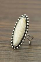  Natural White-turquoise Adjustable-ring