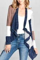  Brushed Color-block Cardigan