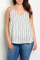  White Navy Top