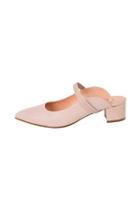  Pink-rose, Leather, Mules