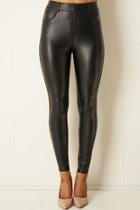  Black Stretch-leather-look Jeans