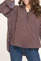  Stripe V-neck Blouse