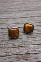  Brown Square Studs
