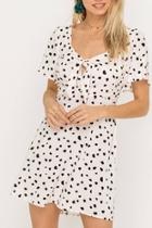  Speckled Front-tie Mini-dress