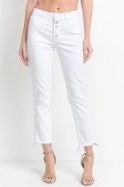  Frayed White Jean