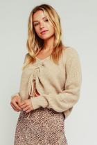  Drawstring Cropped Sweater