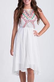  Embroidered Halter Dress