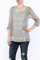  Grey Lace Tunic Top