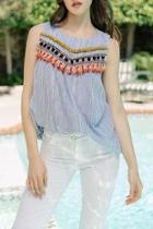  Striped Fringed Tank