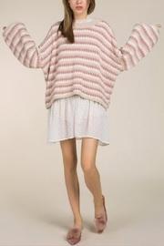  Flare-sleeve Striped Sweater