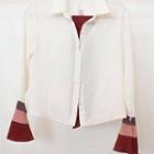  White Blouse With Red Sleeve