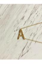  Gold Flower Initial Necklace
