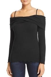  Twist-overlay Cold-shoulder Top