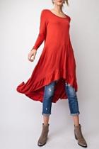  Crimson High-low Tunic-dress