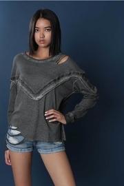  Grey Cut Out Sweatshirt