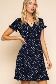  Navy Polka Dot Wrap Dress