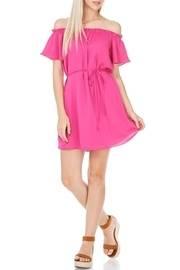  Fuchsia Off The Shoulder Dress