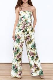  Strapless Tropical Print Jumpsuit