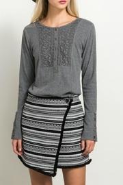  Lace Button Henley