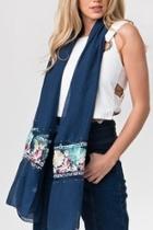  Embroidered Flowers Scarf