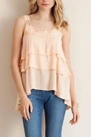  Peach Tiered Sleeveless Top