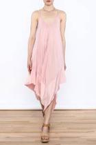  Pink Sleeveless Asymmetrical Dress