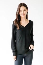  Hacci V Neck Center Seam Sweater