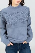  Powder-blue Pom-pom Sweater