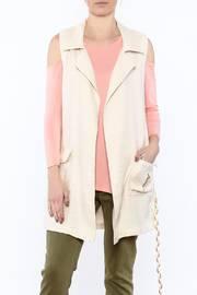 Beige Sleeveless Wrap Vest