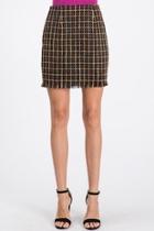  Plaid Fringe Miniskirt