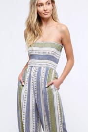  Stripe Smocked Jumpsuit