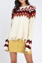  Tribal-knit Distressed Sweater