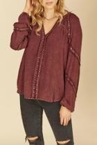  Studded Trim Blouse