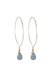  Almond Blue-druzy Hoops