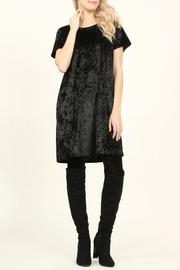  Short-sleeve Crushed-velvet Tunic-dress