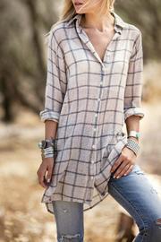  Plaid Oversized Shirtdress