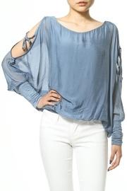  Cold Shoulder Silk Top